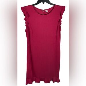 Magenta pink Old Navy midi dress‎ with ruffle bottom